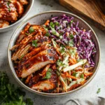 BBQ Chicken Bowls with Healthy Coleslaw - A Family-Friendly Healthy Meal