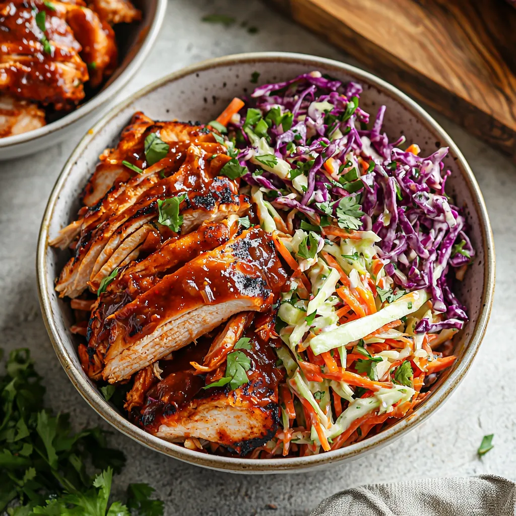 BBQ Chicken Bowls with Healthy Coleslaw – A Family-Friendly Healthy Meal