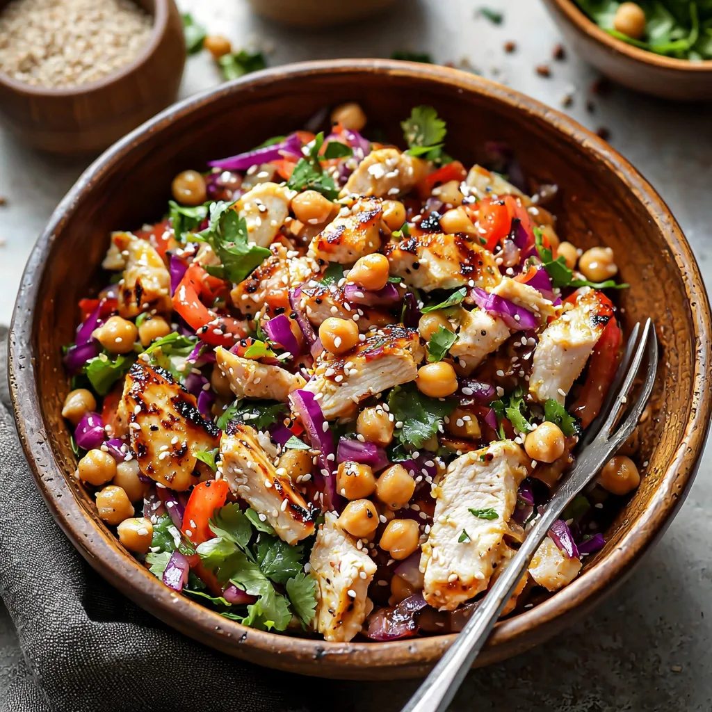 Sesame Chicken and Chickpea Salad