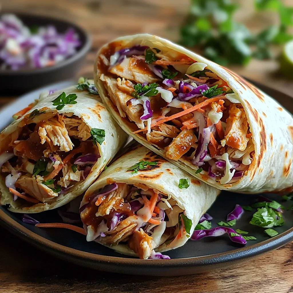 BBQ Chicken Coleslaw Wraps