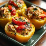 Mediterranean Chicken Stuffed Bell Peppers – A Flavor-Packed Healthy Dinner