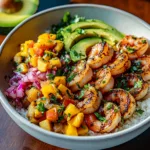 Delicious Shrimp and Avocado Bowls with Mango Salsa Recipe
