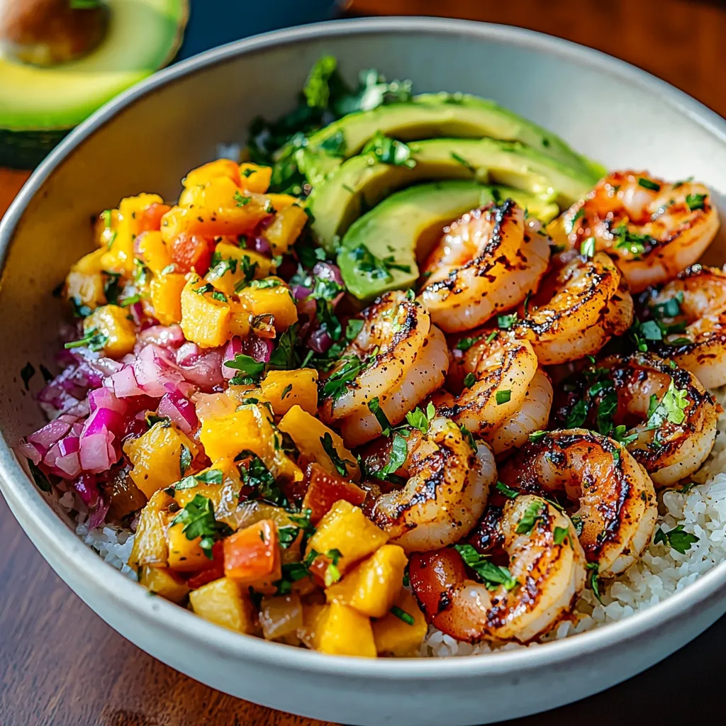 Delicious Shrimp and Avocado Bowls with Mango Salsa Recipe