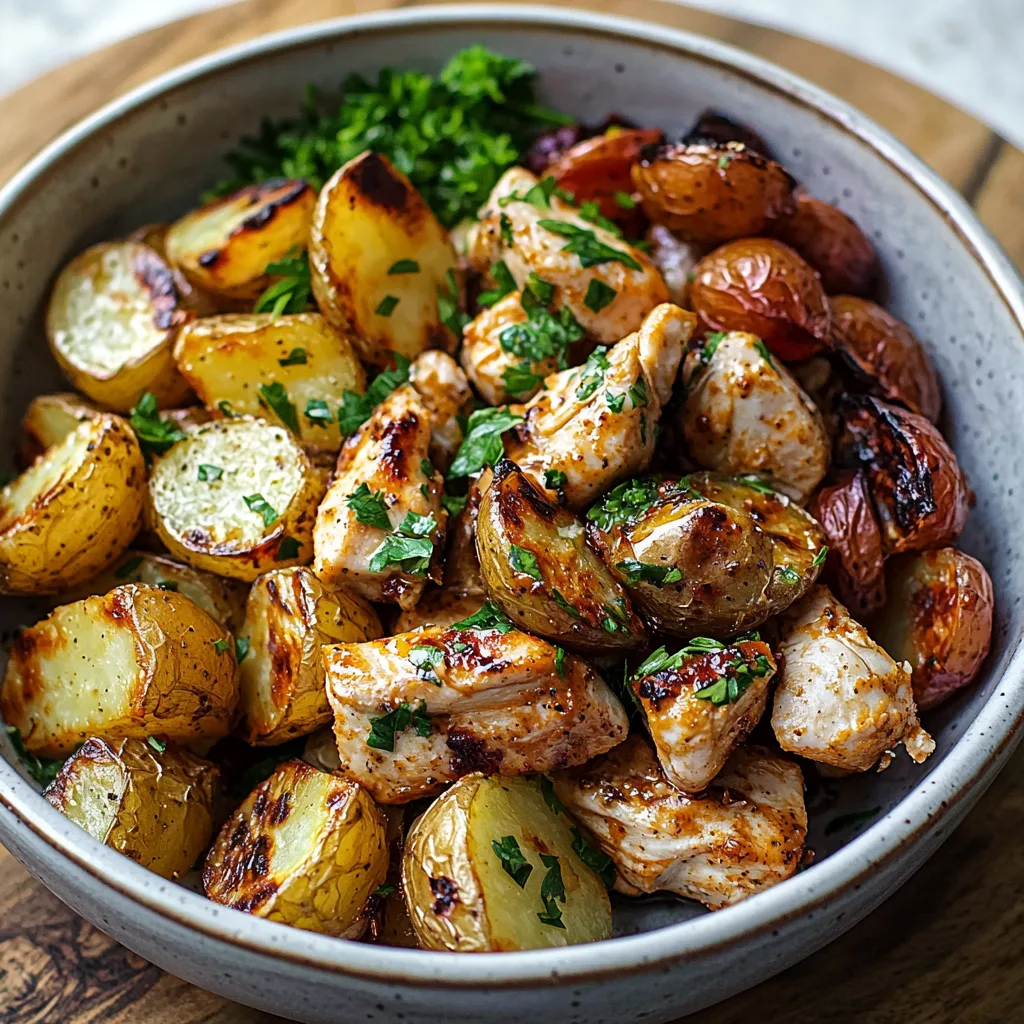 Skinny Chicken and Roasted Potato Bowl