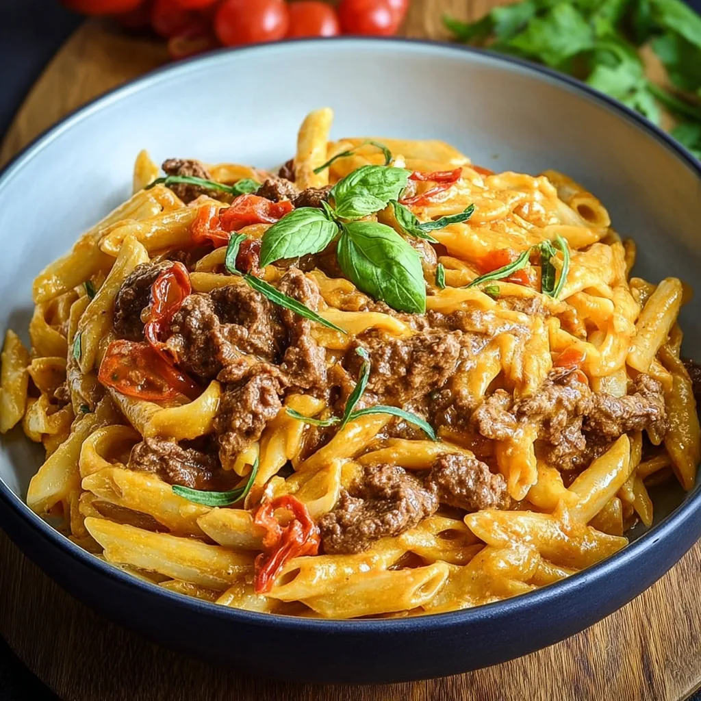 High Protein Creamy Beef Pasta Recipe