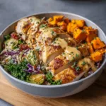 Maple Dijon Chicken Sweet Potato Bowls