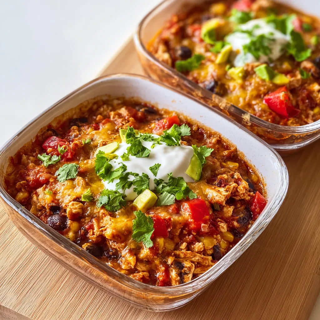 High-Protein Chicken Cottage Cheese Enchilada Bowls