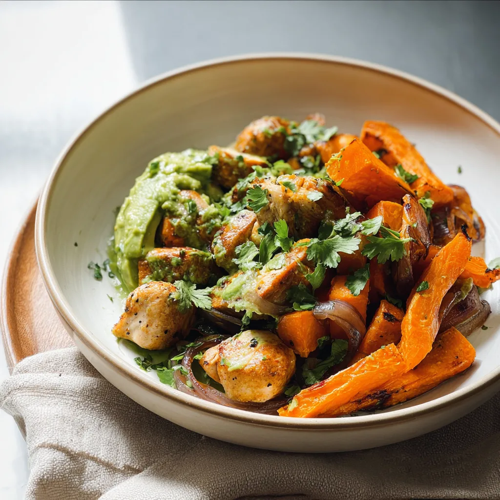 Avocado Mojo Bowls with Sweet Potato and Chicken
