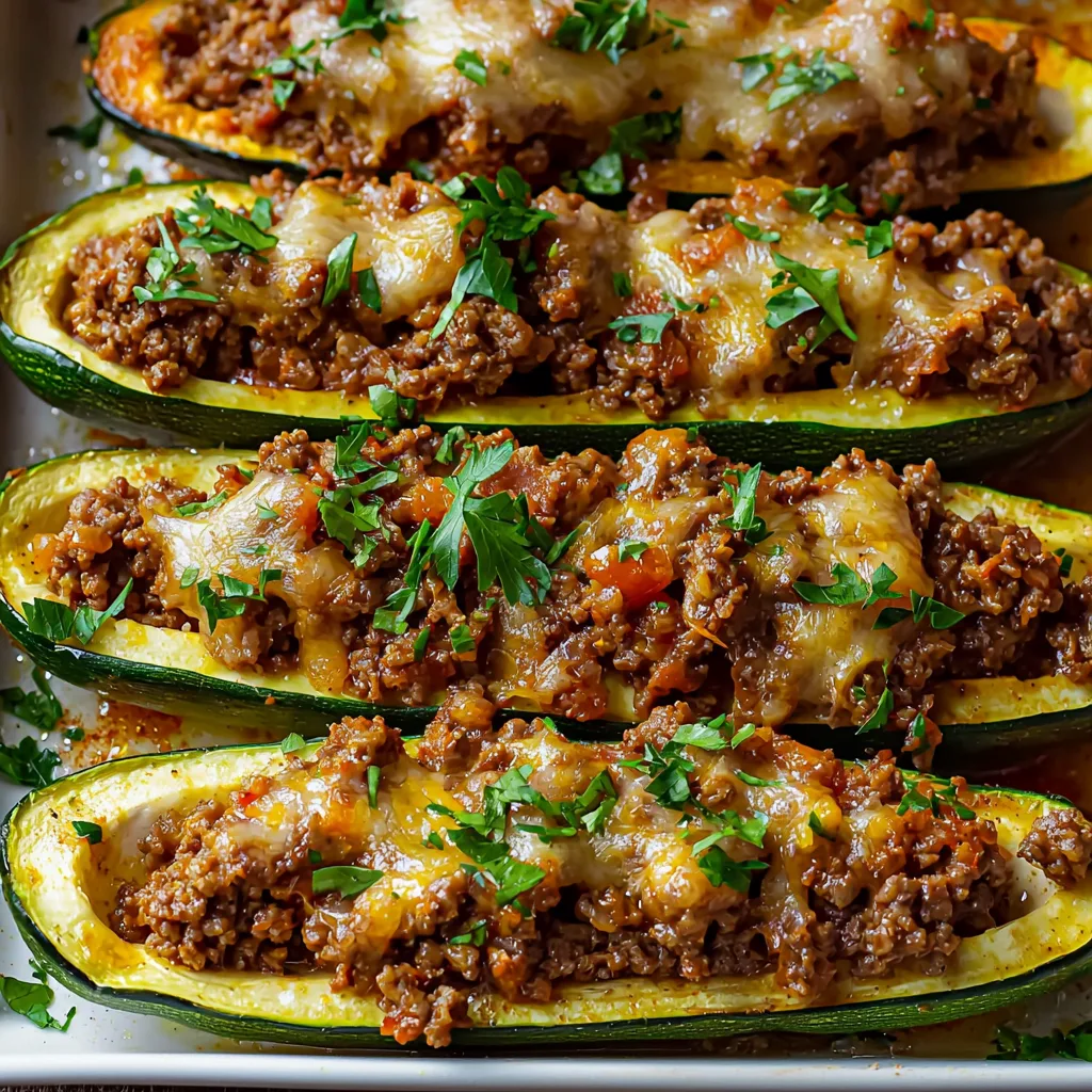 Zucchini Boats with Ground Beef