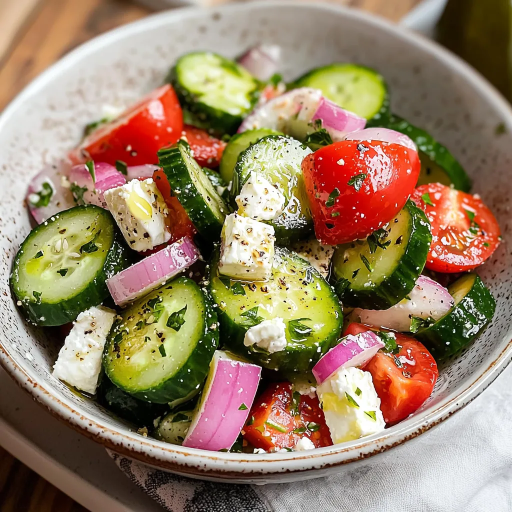 Easy Greek Cucumber Salad with Fresh Herbs