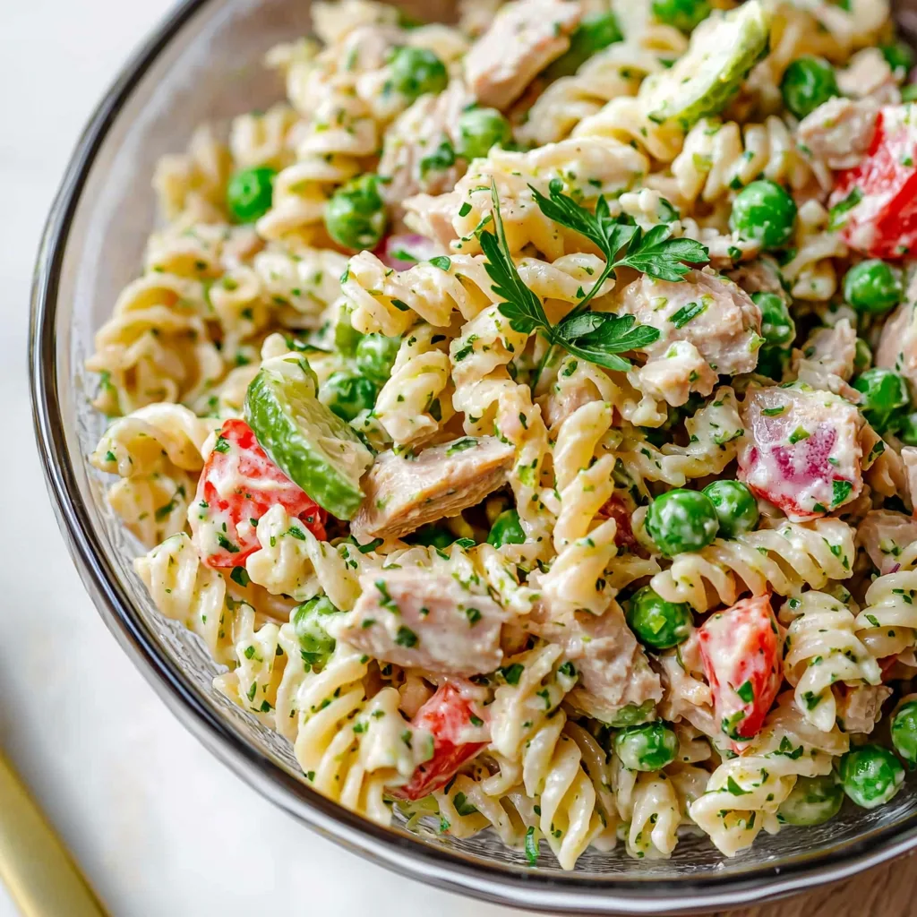 Healthy Tuna Pasta Salad with Peas
