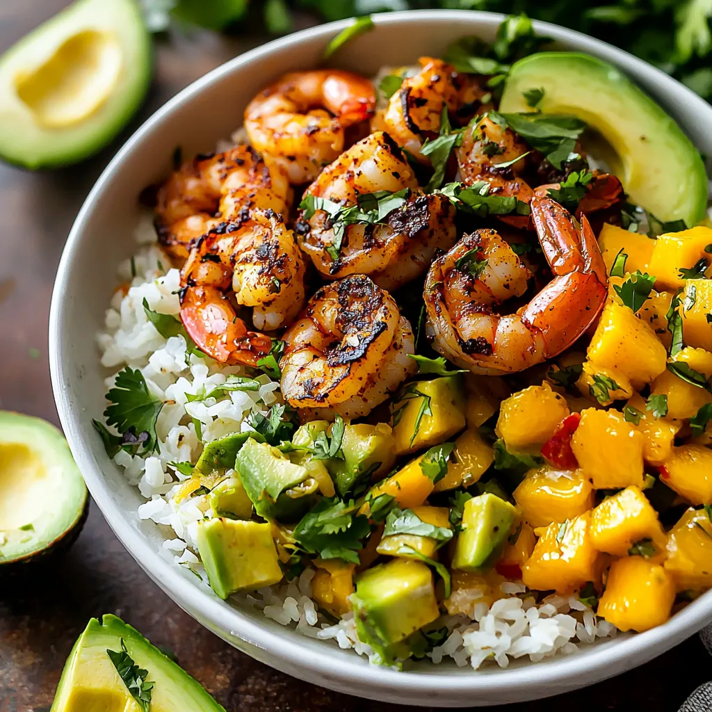 Chipotle Shrimp Avocado and Mango Rice Bowls: A Taste of Sunshine