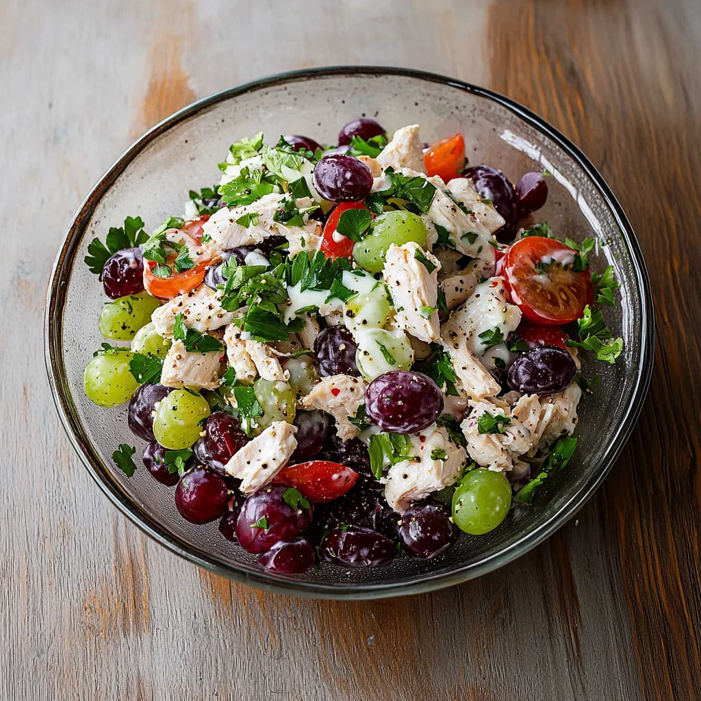 Incredibly Easy Greek Yogurt Chicken Salad with Grapes and Cranberries
