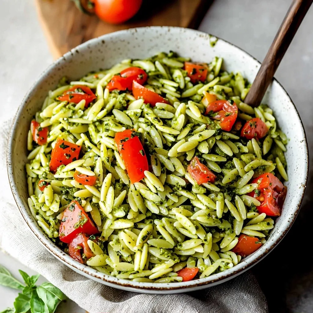 Easy Orzo Salad with Pesto