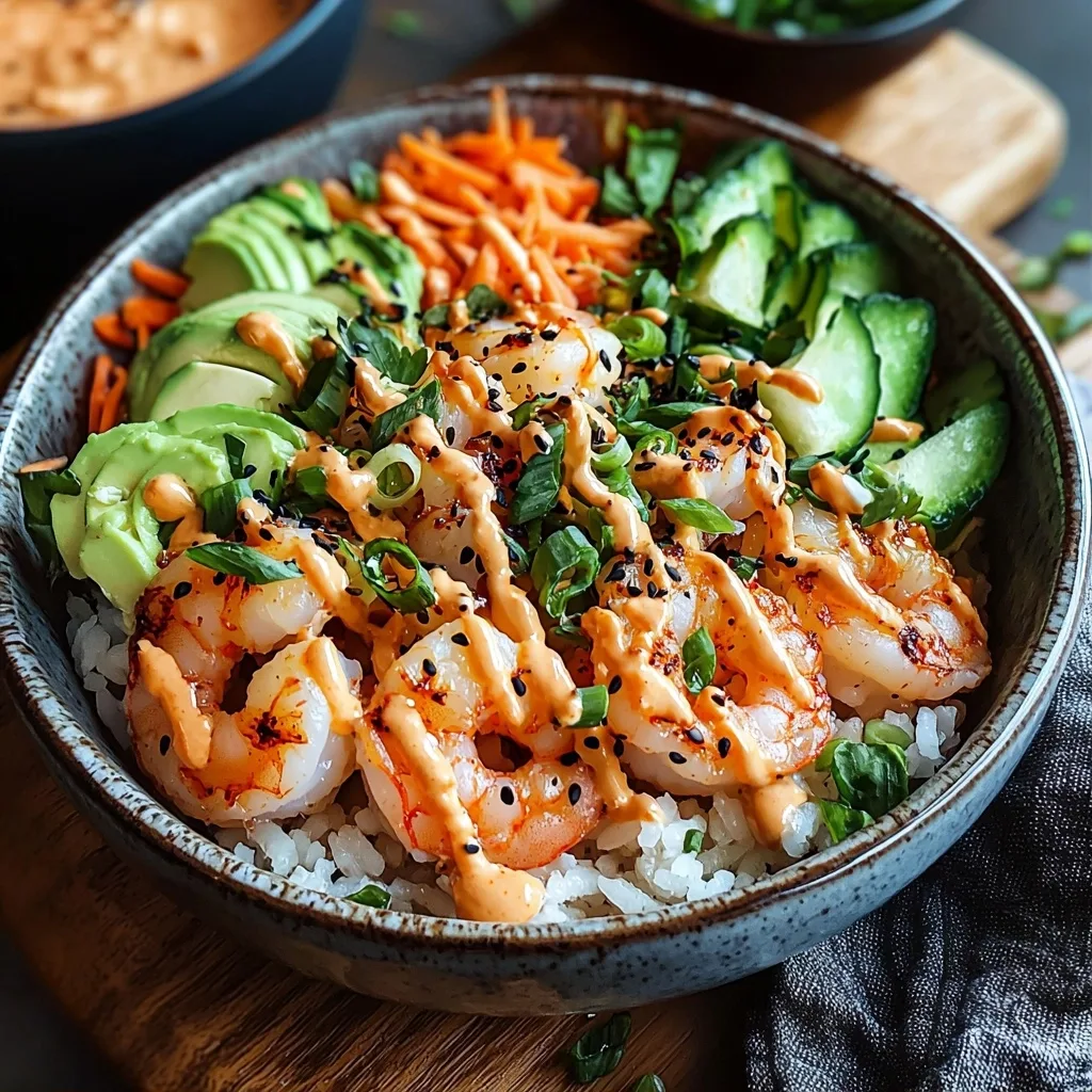 Quick Shrimp Rice Bowls with Spicy Mayo