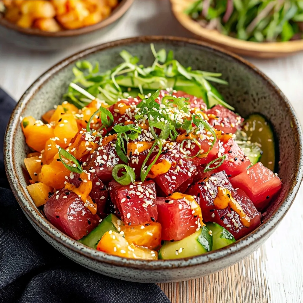 Spicy Tuna Watermelon Poke Bowl: A Refreshing Twist on a Classic