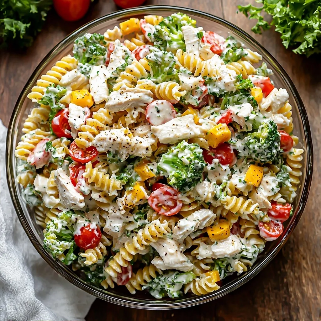 Chicken Pasta Salad with Creamy Greek Yogurt Dressing