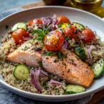 Easy Poached Salmon and Quinoa Salad