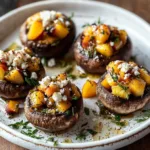 Stuffed Mushrooms with Peaches and Goat Cheese