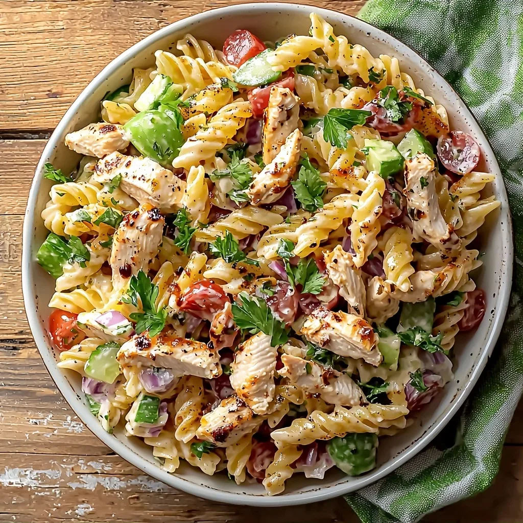 Tangy Balsamic Chicken Pasta Salad