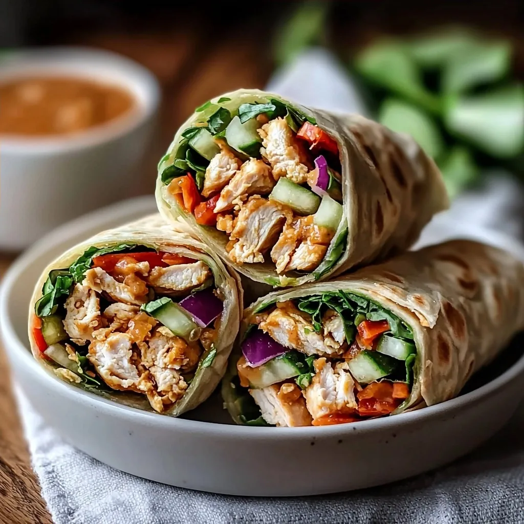 Thai Peanut Chicken Wraps