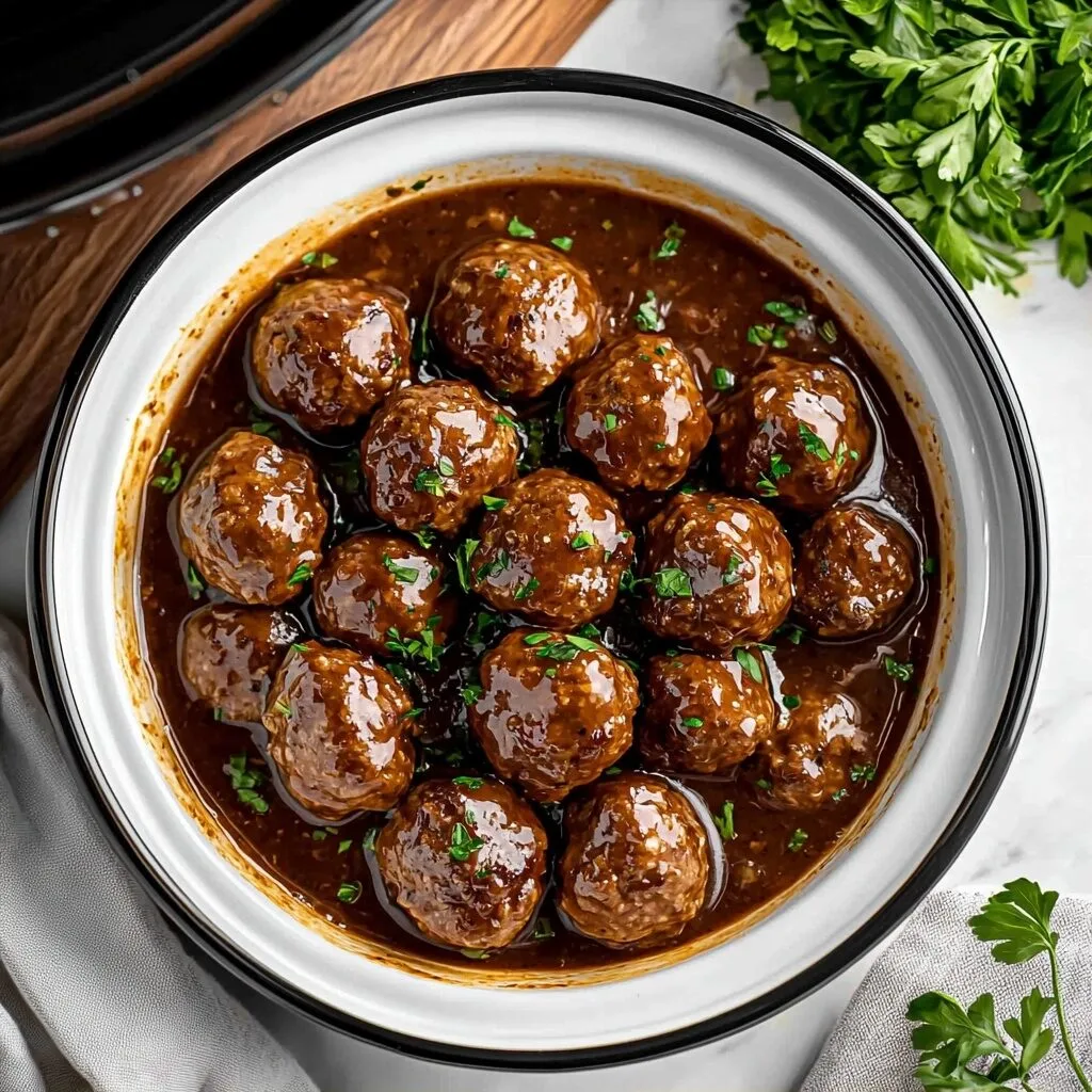 Easy Slow Cooker Salisbury Steak Meatballs