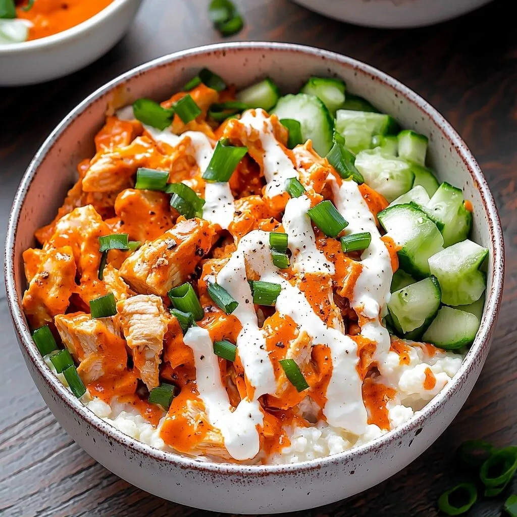 Buffalo Chicken Cottage Cheese Bowl