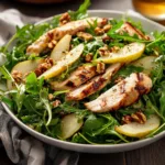Grilled Chicken Arugula Salad with Pears and Walnuts