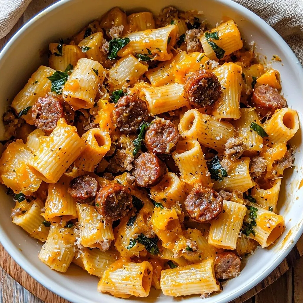 Cozy Butternut Squash and Sausage Pasta