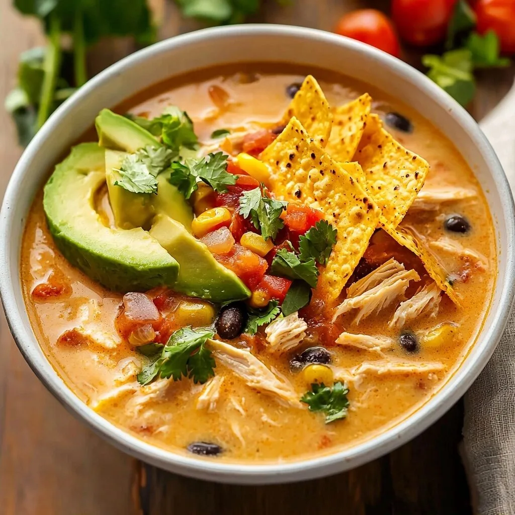 Delicious Creamy Chicken Tortilla Soup