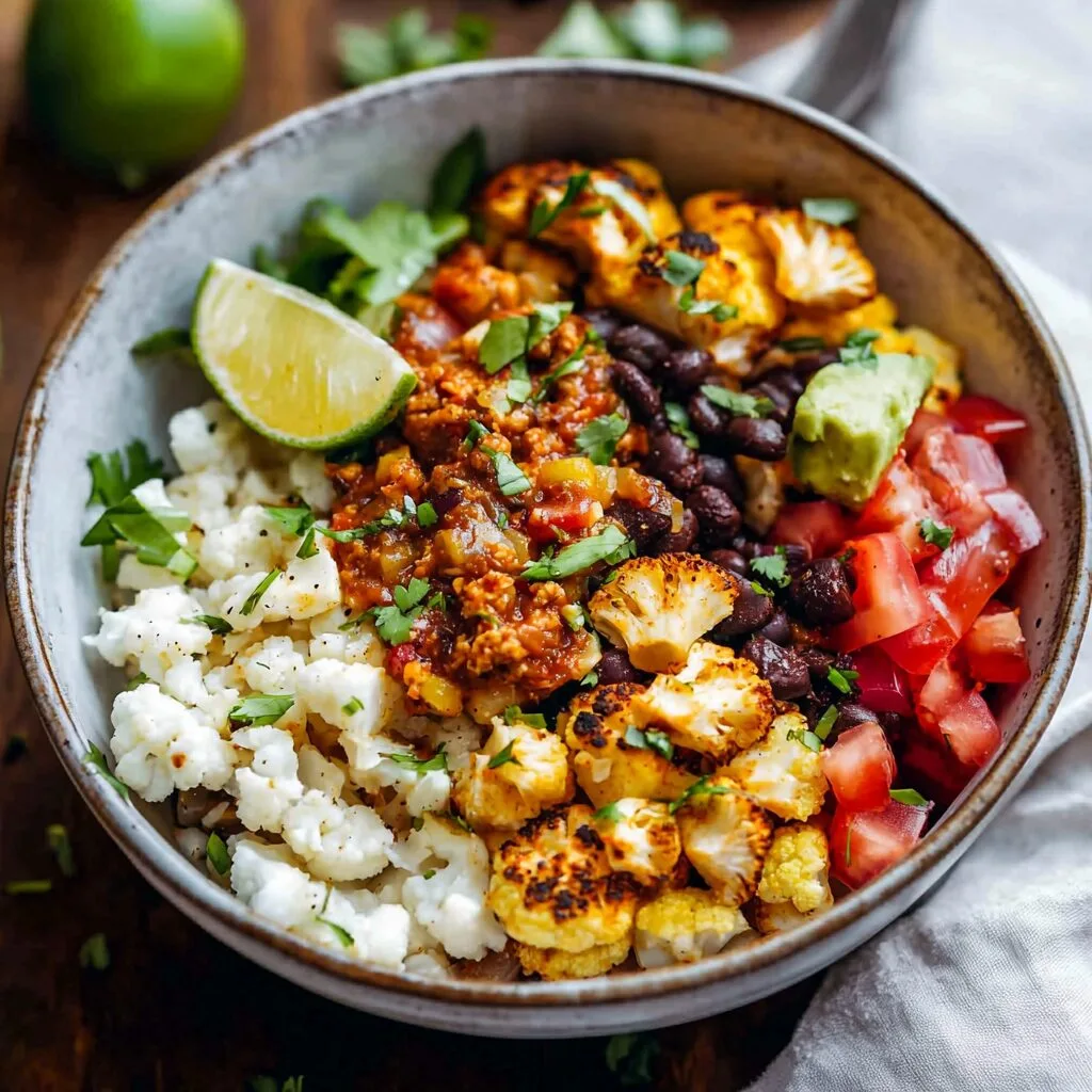 Roasted Cauliflower Burrito Bowls