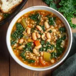 Quick Tuscan Farro Soup with Beans and Kale