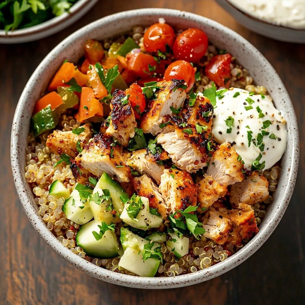 Mediterranean Chicken Quinoa Bowl
