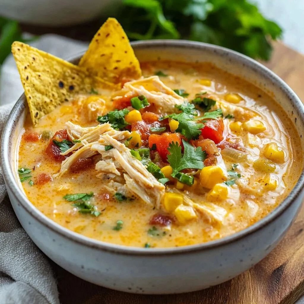 The Best Creamy Chicken Tortilla Soup