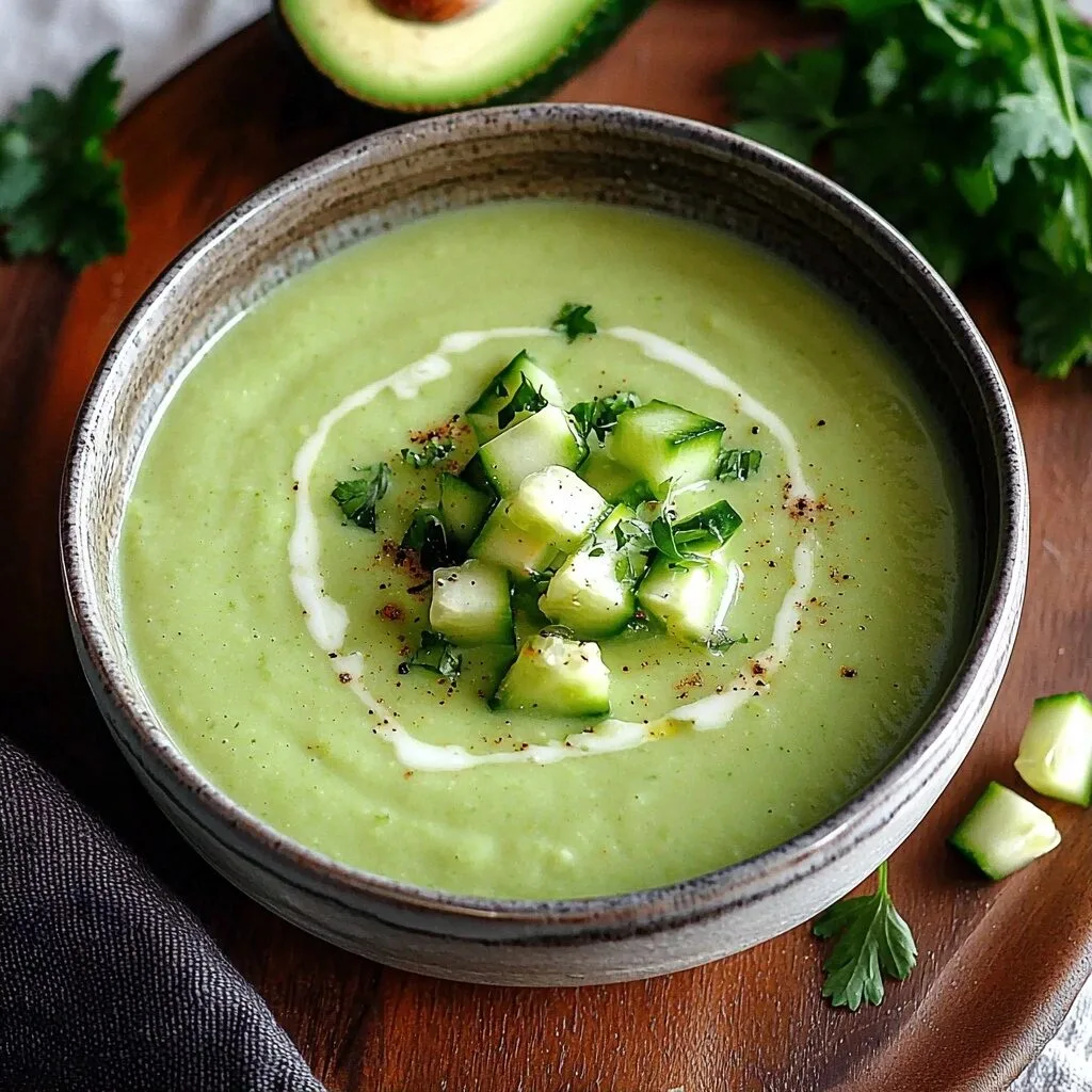Creamy Chilled Cucumber Avocado Soup