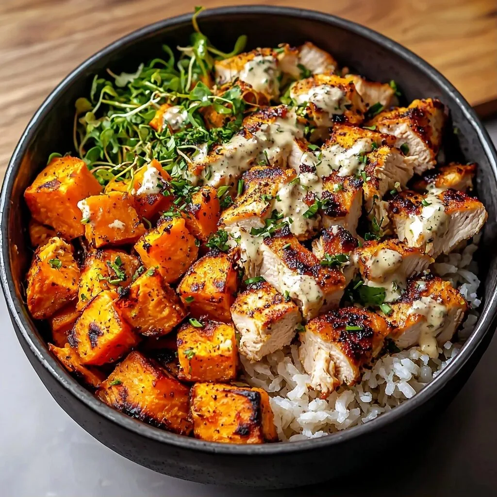 Healthy Chicken Sweet Potato Bowl