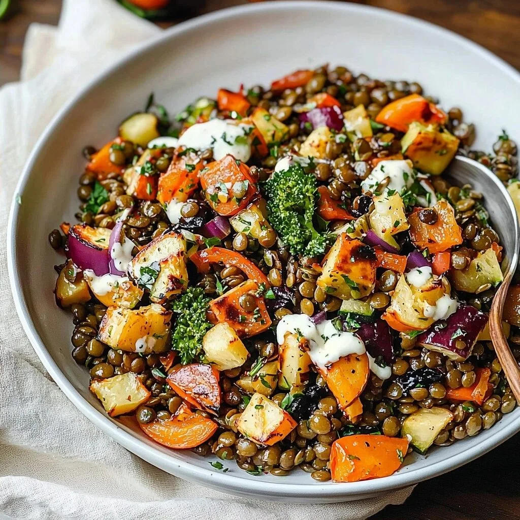 Fall Lentil Salad with Roasted Vegetables (Gluten Free)