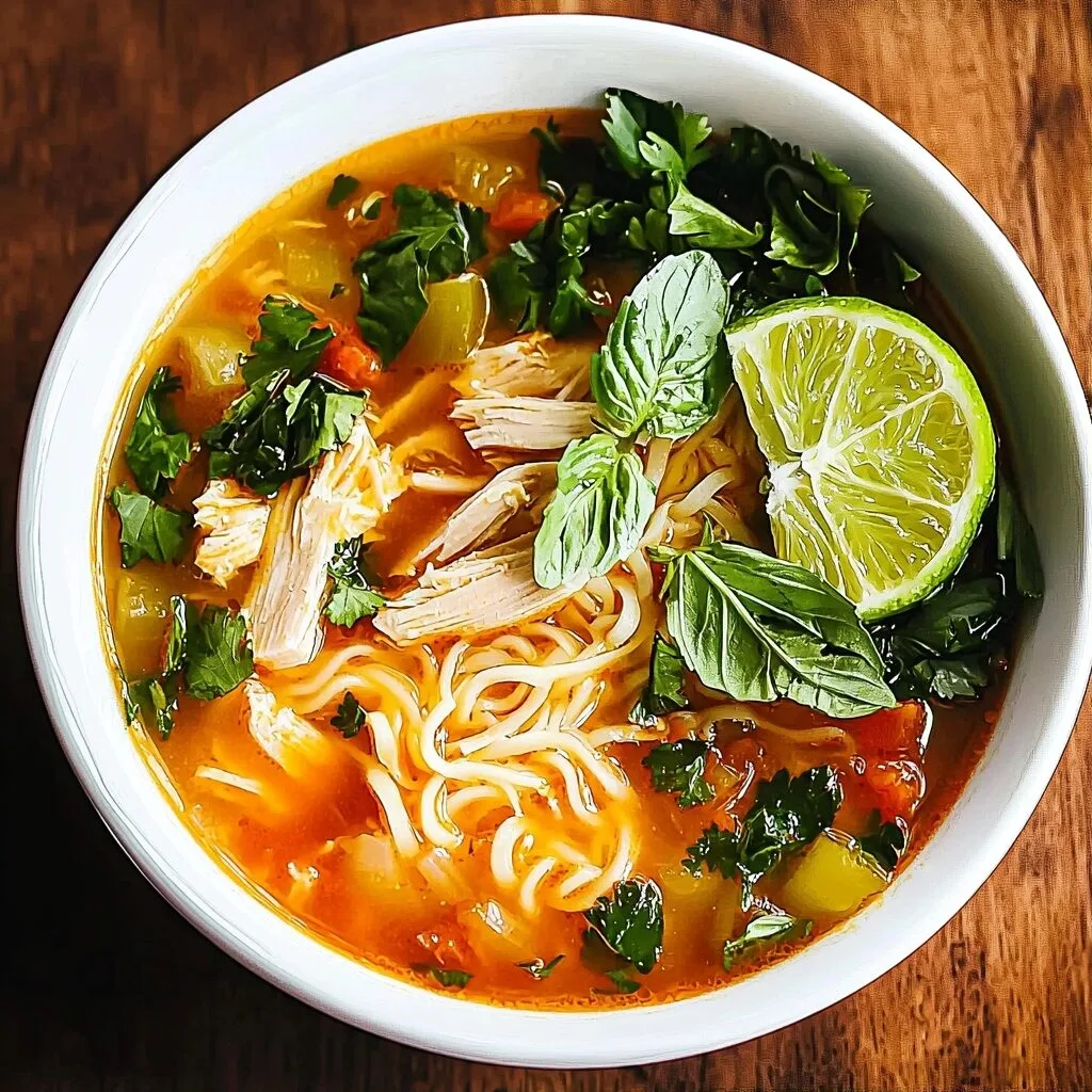 Spicy Chicken Noodle Soup With Lime and Ginger