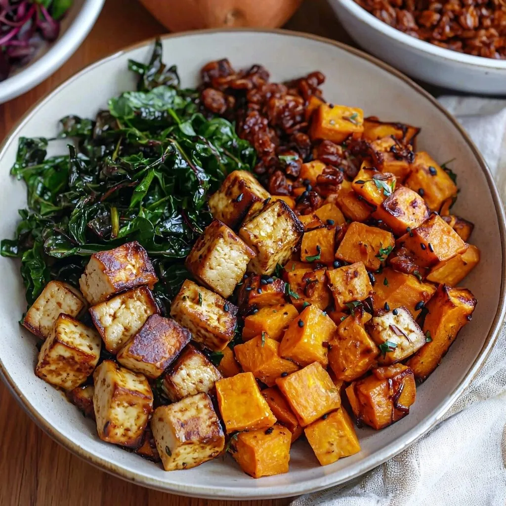 Fall Harvest Tofu Sweet Potato Bowl
