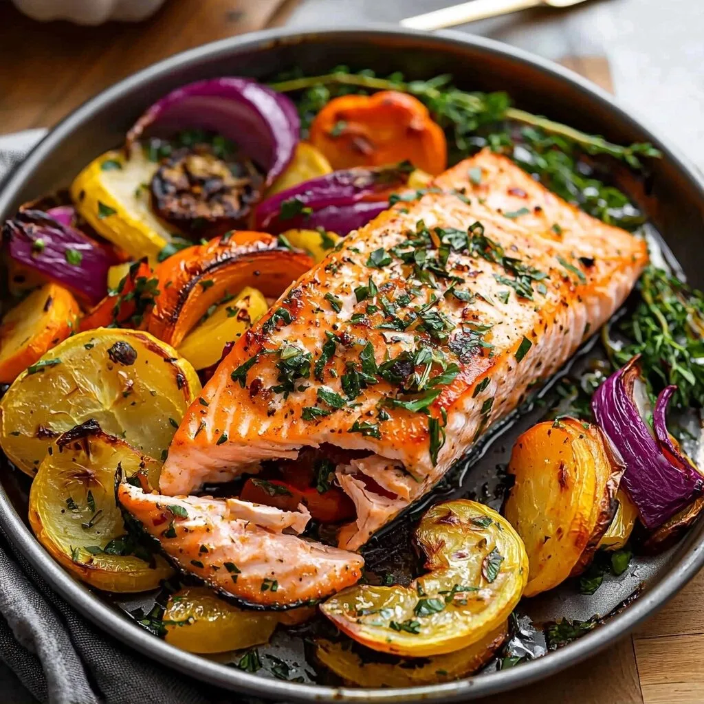 Sheet Pan Baked Salmon with Vegetables