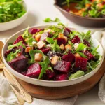 Roasted Beet Salad with Miso Ginger Dressing