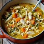 Roasted Pumpkin Chicken Noodle Soup