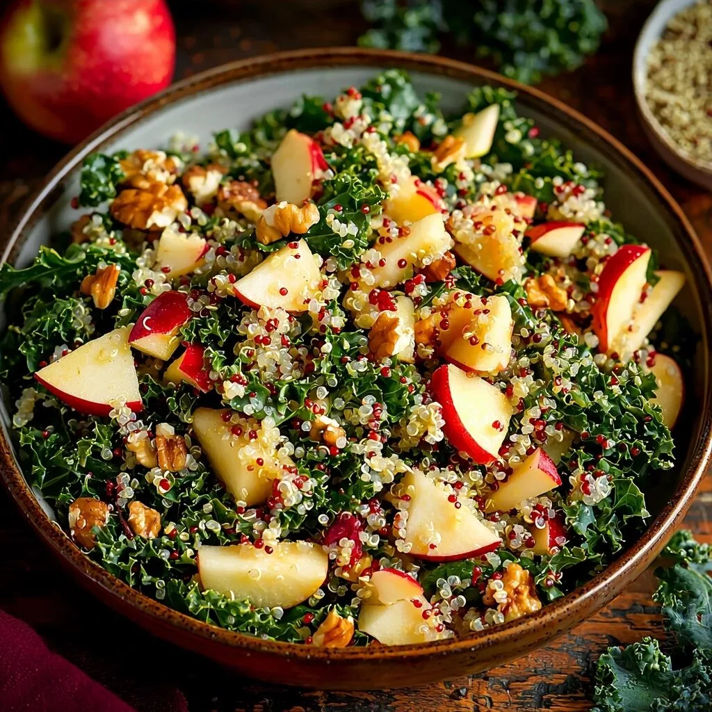Autumn Kale Apple and Quinoa Salad