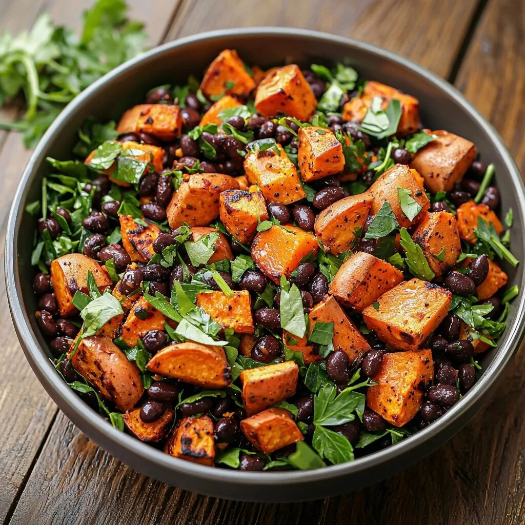 Roasted Sweet Potato and Black Bean Salad