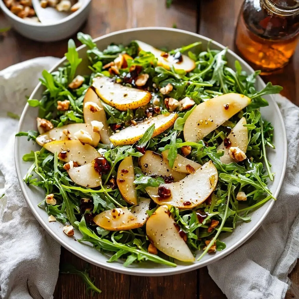 Pear Arugula Salad with Balsamic Vinaigrette