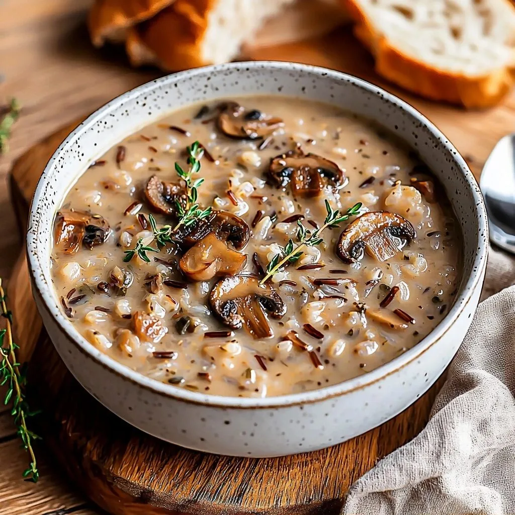 Vegan Mushroom Wild Rice Soup