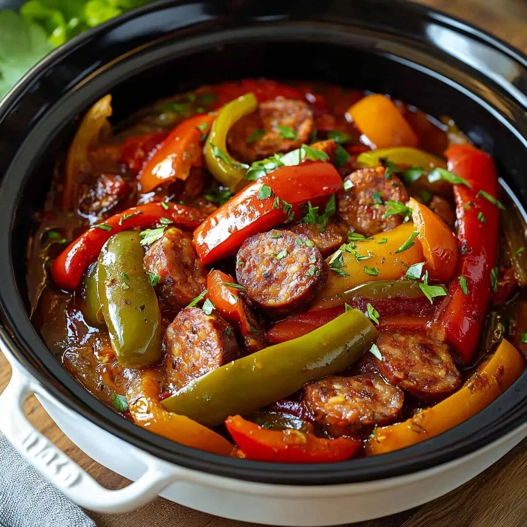 Slow Cooker Peppers and Sausage