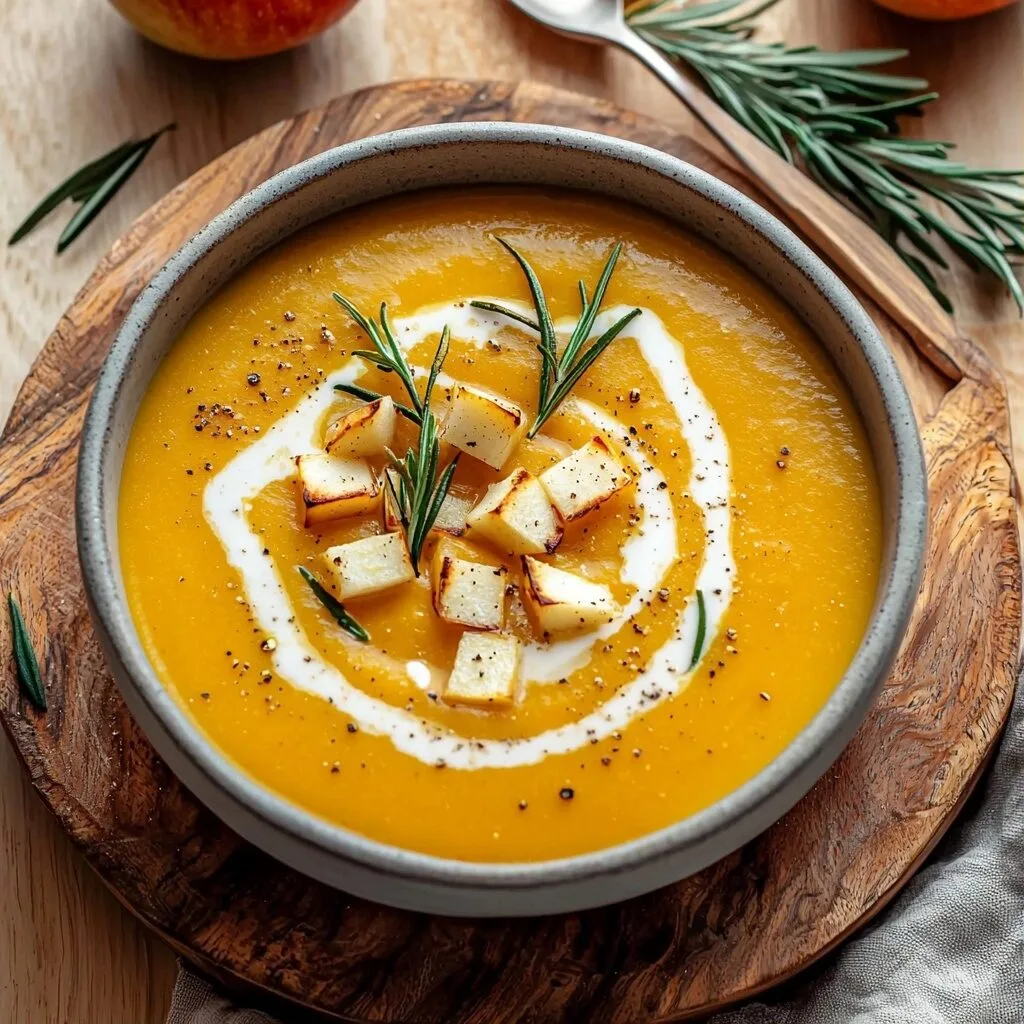 Roasted Butternut Squash Soup with Apples