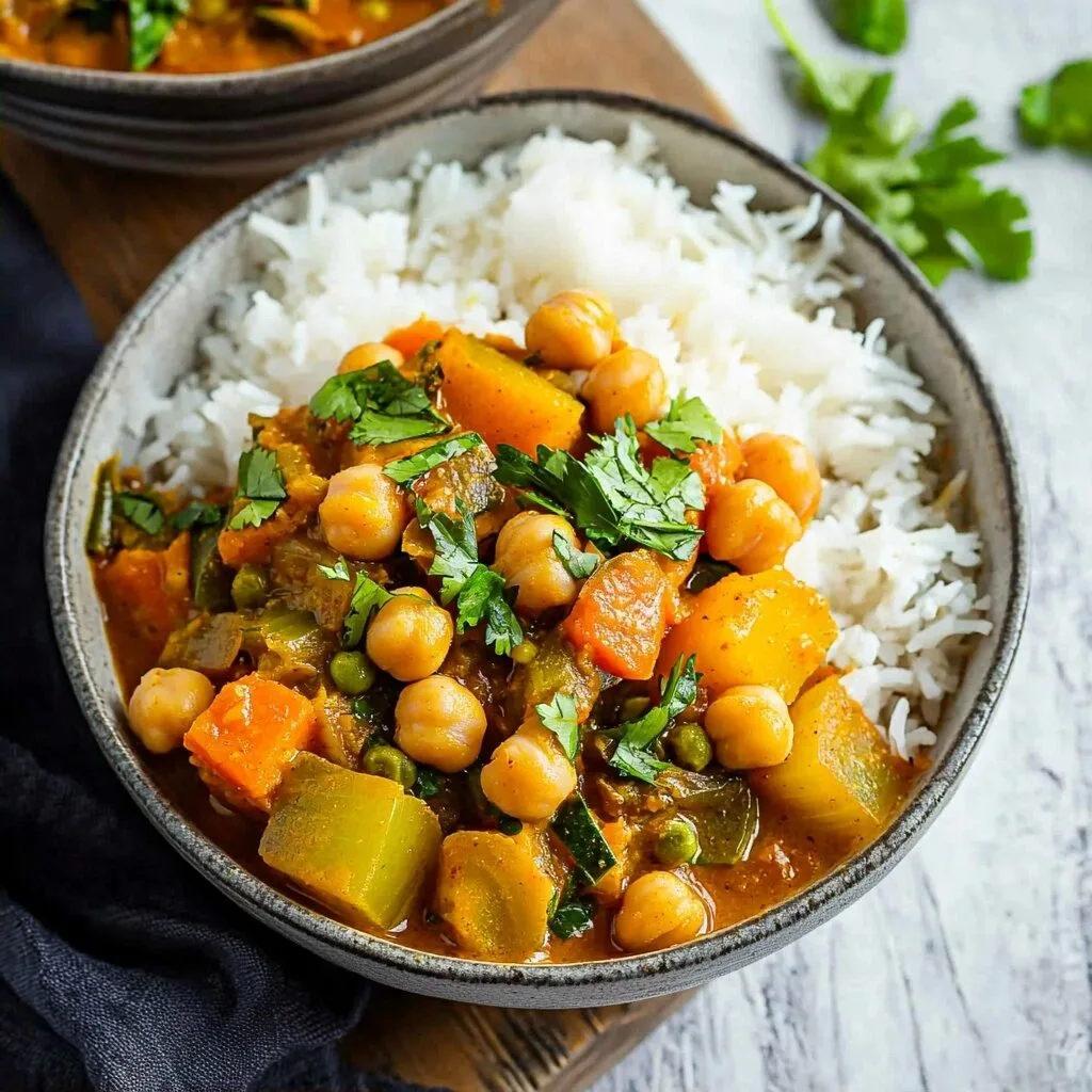 Slow Cooker Vegetable Curry with Chickpeas