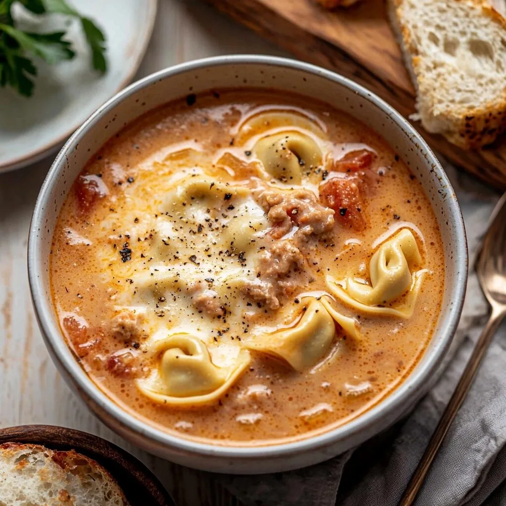 Creamy Lasagna Cheese Tortellini Soup